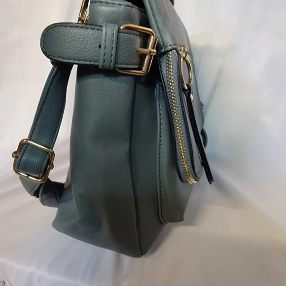 Blue Leather Crossbody Shoulder Bag - Picture 4 of 6